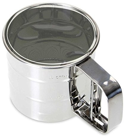 Städter 705005 Einhand- Mehlsieb Sieb, Antihaftbeschichtet, grau, 14 x 14 x 6,5 cm,