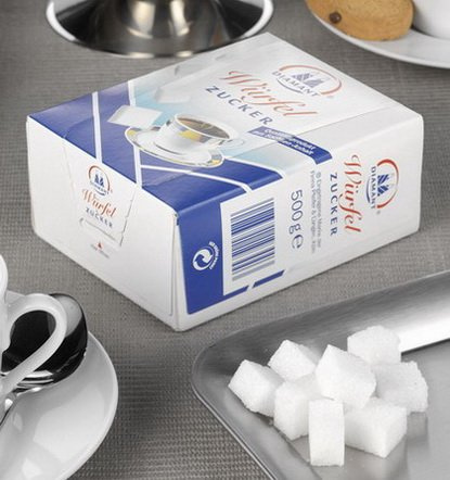 1x Würfelzucker, 500g-Paket Feinzucker, Figurenzucker