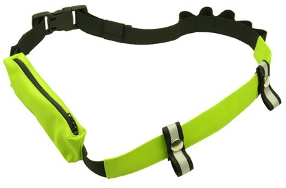 ANDREAS WIPPER Laufgürtel mit Hüfttasche und Gelschlaufen, Startnummernhalter, Startnummerngurt, Startnummernbefestigung, Startnummernband Case Green Edition