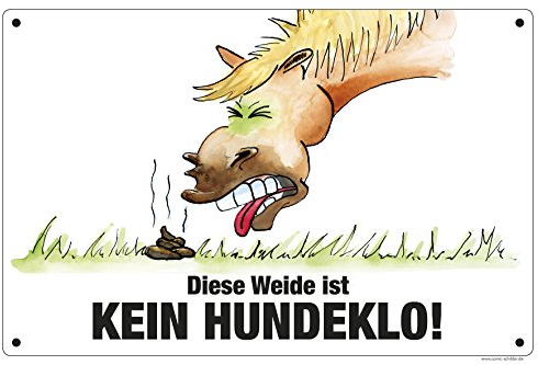 Boxenschild/Stalltafel Weide ist kein Hundeklo | 30 x 20 cm, wetterfest, kein Hundeklo