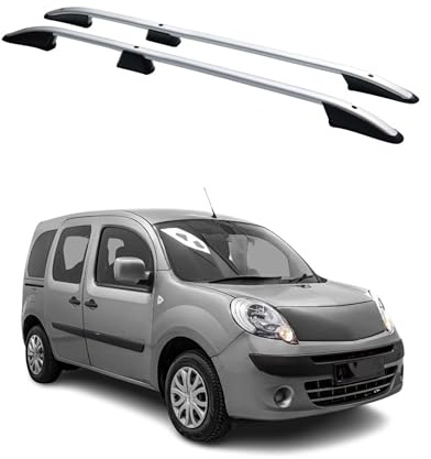 OMAC Dachreling Dachgepäckträger kompatibel mit Renault Kangoo 2008-2022 Kurzer Alu Grau