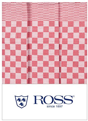 Ross 3er Pack Baumwoll-Geschirrtücher Gebild rot 45x65 cm