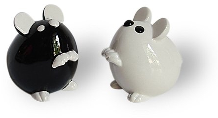 Salzstreuer und Pfefferstreuer Maus Mäuse aus Keramik