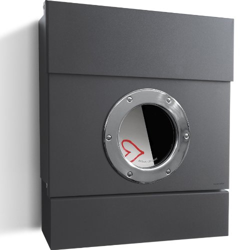 Radius Design Briefkasten Radius RAL 7016 Letterman 2 mit Zeitungsrolle Anthrazitgrau