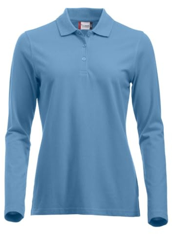CliQue Damen Classic Long Sleeved Womens Marion Polo Poloshirt, Blue (Light Blue), 42(Hersteller Größe: X-Large)