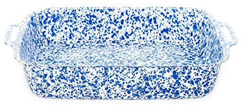 Enamelware Large Lasagna Pan - Blue Marble
