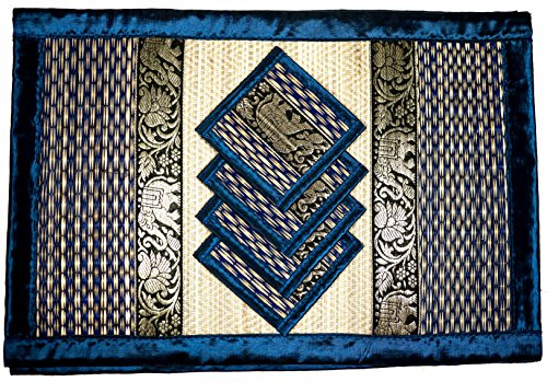 CCcollections Handgewebte Weiden-Platzsets & Untersetzer – Hitzebeständiges, leicht zu reinigendes Tischset – Abwischbare Platzsets mit langlebiger thailändischer Handwerkskunst für den Alltag