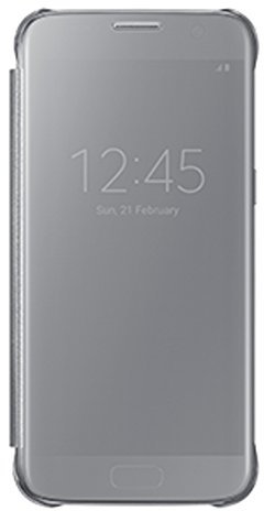 Samsung Clear View Cover Hülle für Galaxy S7 edge, silber