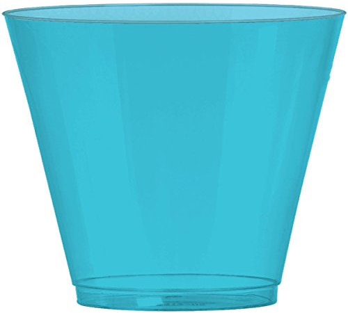 amscan Carribean Blue, Big Party Pack, Kunststoffbecher, 266 ml, 72 Stück pro Packung
