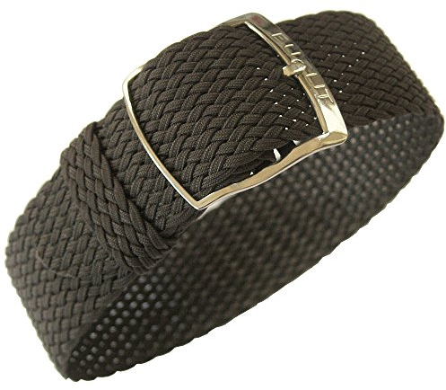 Eulit Panama Uhrenarmband, 18 mm, Perlon, Braun