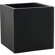 VIVANNO Pflanzkübel Fiberglas Block Frostsicher - 30x30x30 cm - Anthrazit Matt - Blumenkübel Quadratisch für Draußen und Drinnen