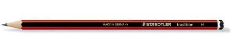 Staedtler Tradition Pencils 110, Max Load: H, Hexagonal, Lacquered Set of 6 Red/Black