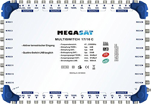 MegaSat 0600194 Multischalter 17/16 C Silber