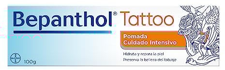 BEPANTHOL Crema para Tatuajes con Pantenol - Hidrata - Repara la Piel Post Tattoo y Preserva la Belleza del Tatuaje - 100 g - Sin Conservantes y Sin Perfume