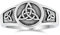 Personalisierter Unisex Antiker Wikinger keltische Unendlichkeit Trinity Knot Triquetra Siegelring für Frauen oxidiert .925 Sterling Silber Anpassbar