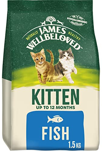 James Wellbeloved Junior Fish 1.5 kg Bag, Hypoallergenic Kitten Dry Cat Food
