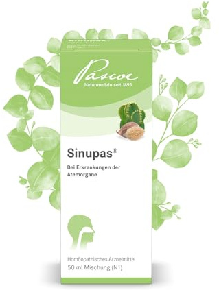 Pascoe Sinupas, Tropfen, bei Nasennebenhöhlen-Entzündungen, 50 ml | Homöopathisches Arzneimittel, bei Nasennebenhöhlen-Entzündungen, insbesondere mit Bronchitis, 50 ml, Original von Pascoe