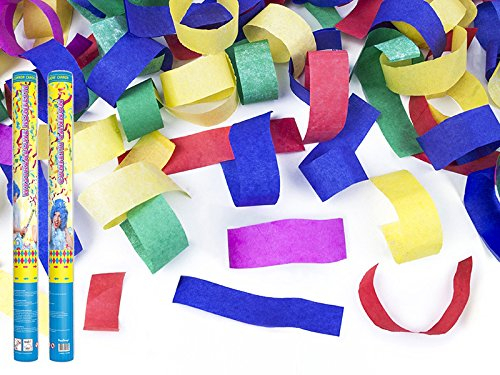 12 Konfetti-Kanonen 60cm zur Hochzeit, Party oder Geburtstag (farbig bunt / Mischung)
