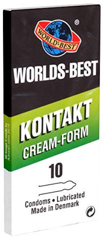 World's Best Kontakt Cream Form 10 Kondome, konturiert, 54mm breit