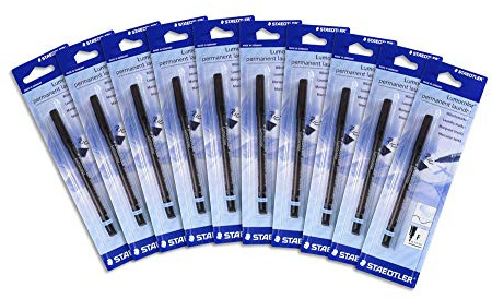 Staedtler 319LMF9 Lumocolor Wäschestift permanent 0,6 mm Strichbreite 10 Stück schwarz