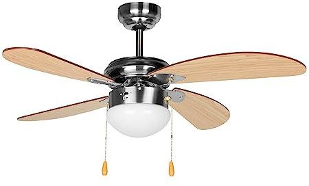 Orbegozo CP 70095 - Ventilador de techo con luz, 4 palas, diámetro 95 cm, potencia de 55 W y 3 velocidades