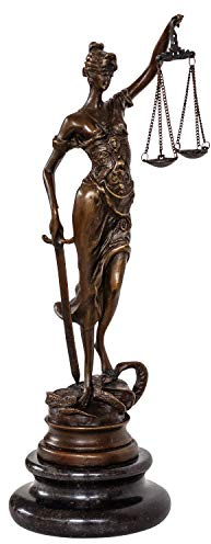 aubaho Bronzeskulptur Justitia Justizia Bronzefigur Bronze Figur Skulptur Antik-Stil