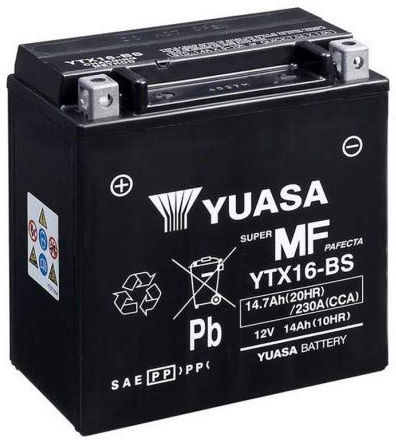BATTERIA MOTO YUASA YTX16-BS // 12V 14Ah