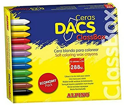 Wachsmalstifte Dacs Classbox Box mit 288 Stück, 12 verschiedene Farben