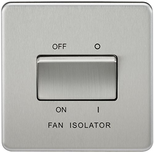 Knightsbridge SF1100BC Screwless 10 A 3 Pole Fan Isolator Switch, 24 W, 230 V, Brushed Chrome