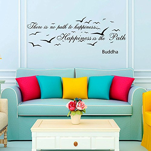 Wandtattoo Zitat Buddha Yoga Lotus Sprüche Vogel Möwe Wandaufkleber Spruch Vinyl Aufkleber Wanddeko Fototapete Wandsticker Dekoration für Zuhause Schlafzimmer Wandaufkleber Wand Sticker