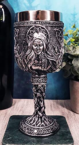 Triple Goddess Maiden Mother Crone Pagan Witchcraft Wine Drink Goblet Chalice Figurine by Gifts & Decors