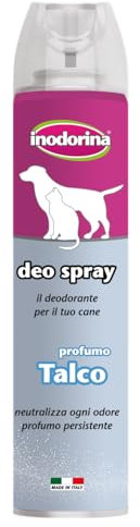 Inodorina Hundedeodorant mit Talkum (300 ml) - Erfrischende und desinfizierende Wirkung - Neutralisiert unangenehme Gerüche und schützt das Fell - Ideal nach der Fellpflege