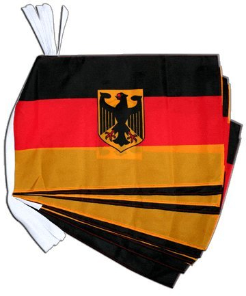 Fahnenkette Flaggen Deutschland mit Adler 30x45cm, Länge 9 m