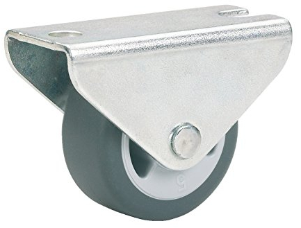 Dörner + Helmer Parkett-Bockrolle, 30mm x 14mm, 35kg Tragkraft, 46mm x 20mm Platte, Klein, TPE-Rad, Richtungsfixiert