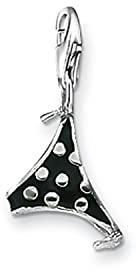 THOMAS SABO Damen-Charm Club-Anhänger Bikini Hose 925er Sterlingsilber schwarz emailliert 0342-007-11
