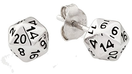 getDigital Damen-Ohrstecker W20-Rollenspiel-Würfel 925 Silber 0.7 cm - 13014
