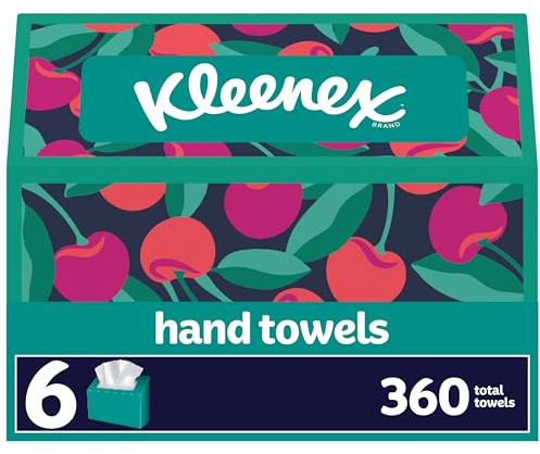 Kleenex Disposable Paper Hand Towels, 6 Boxes, 60 Tissues per Box (360 Total Tissues), Packaging May Vary