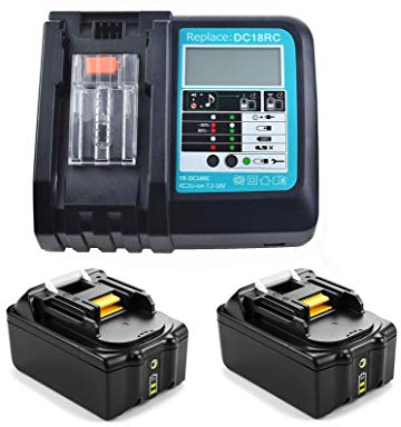 PowerWings Ersatzladegerät & 2X Akku 7,2 V-18V Li-Ion mit Makita BL1830 18 V 3,0 Ah 3.0