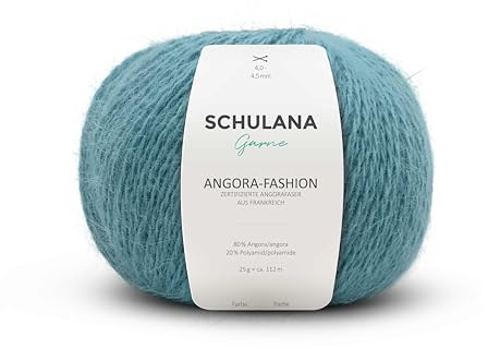 Superfeine Angora Wolle zum Stricken und Häkeln I 80% Angora & 20% Polyamid I 25g / ca. 112m Mint (Grün) I Angora-Fashion Garn für Schal, Mütze, Handschuhe, Pullover und Tücher