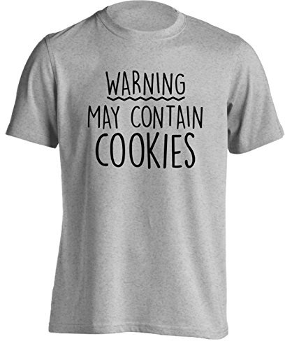 Flox Creative Warning May Contain Cookies T-Shirt Small - 2XL Grey