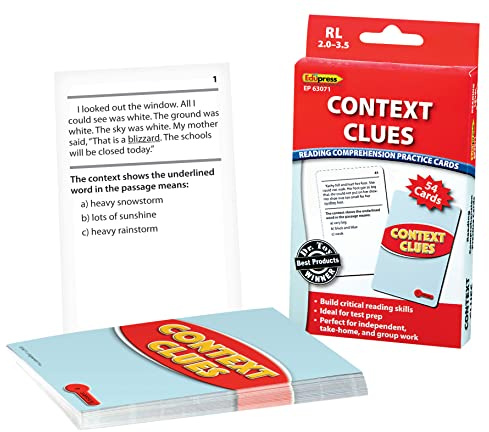 Edupress Reading Comprehension Practice Cards, Context Clues, Red Level (EP63071)