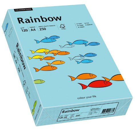 Papyrus 88042722 Drucker-/Kopierpapier farbig: Rainbow 120 g/m², A4 250 Blatt Buntpapier, Matt, Mittelblau