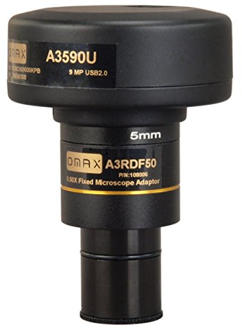 OMAX - 9.0MP USB Digital Camera for Microscope with 0.01mm Calibration Slide (Windows/Mac/Linux) - A3590U