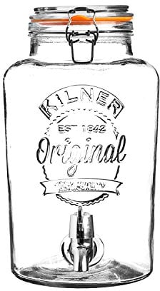 Kilner Getränkespender mit Zapfhahn aus Glas in der Farbe Transparent 5L, Maße: 18,2cm x 25,4cm x 31,5cm, 0025.405