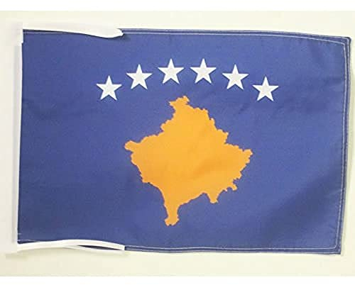 BANDERA de KOSOVO 45x30cm - BANDERINA KOSOVARA 30 x 45 cm cordeles - AZ FLAG