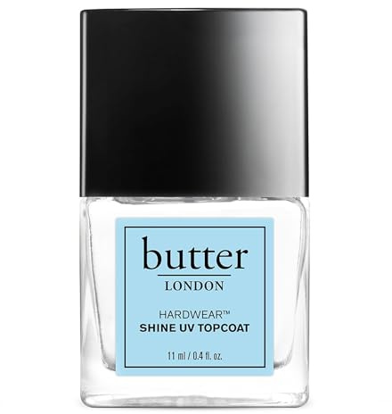 butter LONDON Shine UV Top Coat Nail Polish, Hardwear - Sheer Coverage with Glossy Finish - Quick-Drying Topcoat is Helps Prevent Chipping & Smudging - UV Protection for Long Lasting Radiant Color