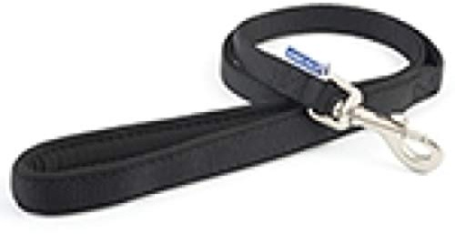 Ancol Viva Soft Touch Padded Snap Dog Lead - Black - Neoprene Handle Weatherproof Durable Puppy Walking Accessory - 1m x 12mm