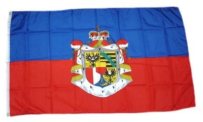 Fahne/Flagge Liechtenstein großes Wappen 90 x 150 cm