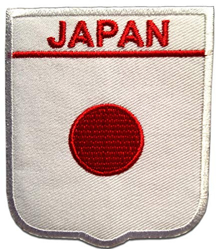 Catch the Patch Japón Parche Termoadhesivo 6,5 x 7,5 cm para Adultos Niños con Bandera Nacional Tricolor Auténtica, Souvenir Viaje Mundial 2026 Decoración