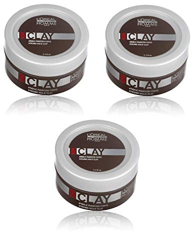 Loreal LP Homme Clay Paste 3 x 50 ml Styling Intensiver Matt-Effekt für starke Fixierung